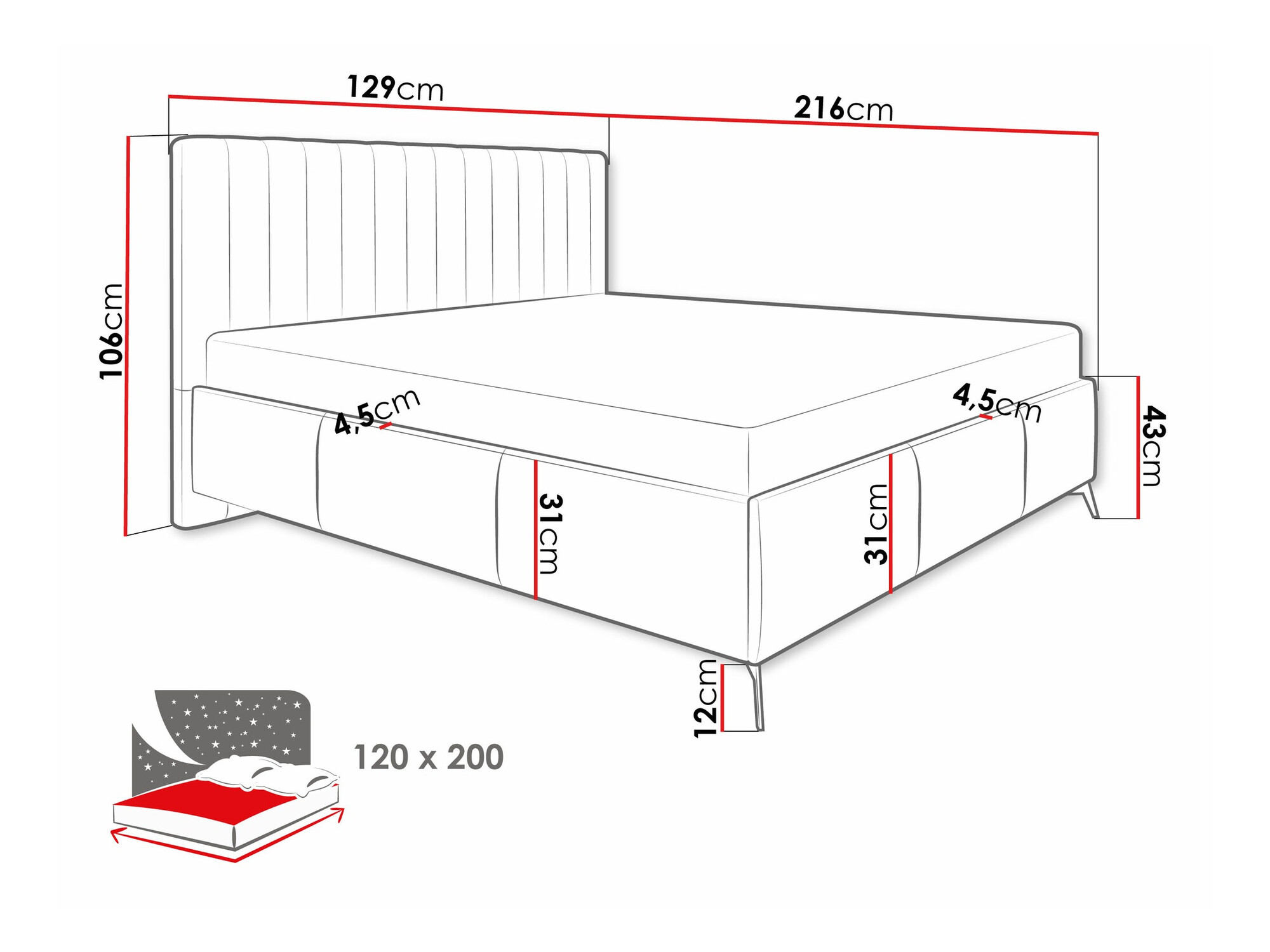 Bed ComfiDream Onana (Fresh 13)