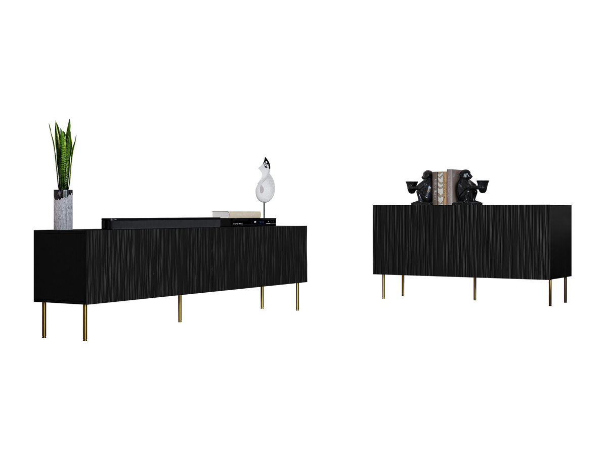 Living room set Lorelbo 104 (Black + Golden)