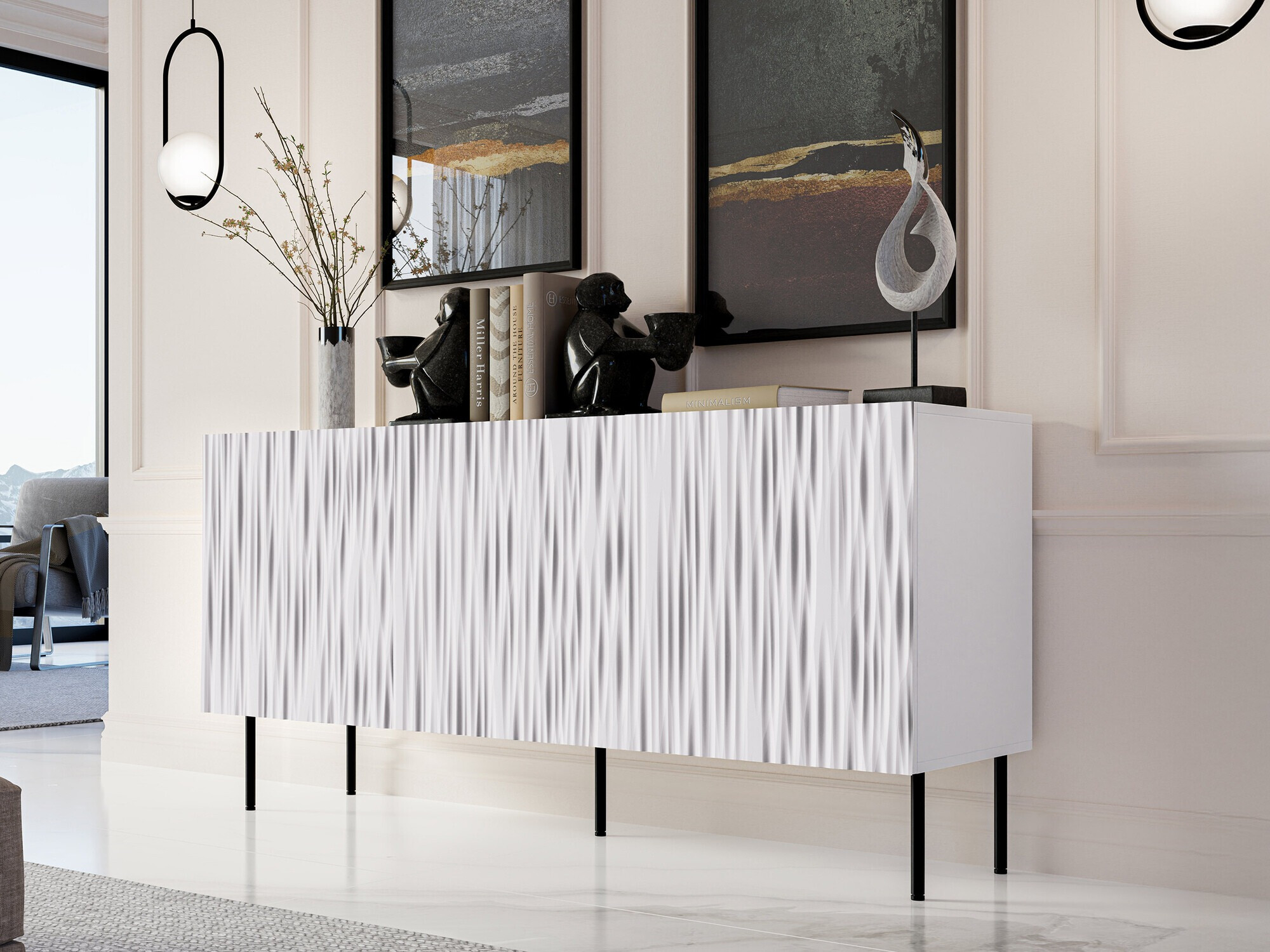 Sideboard Lorelbo 100 (White + Black)