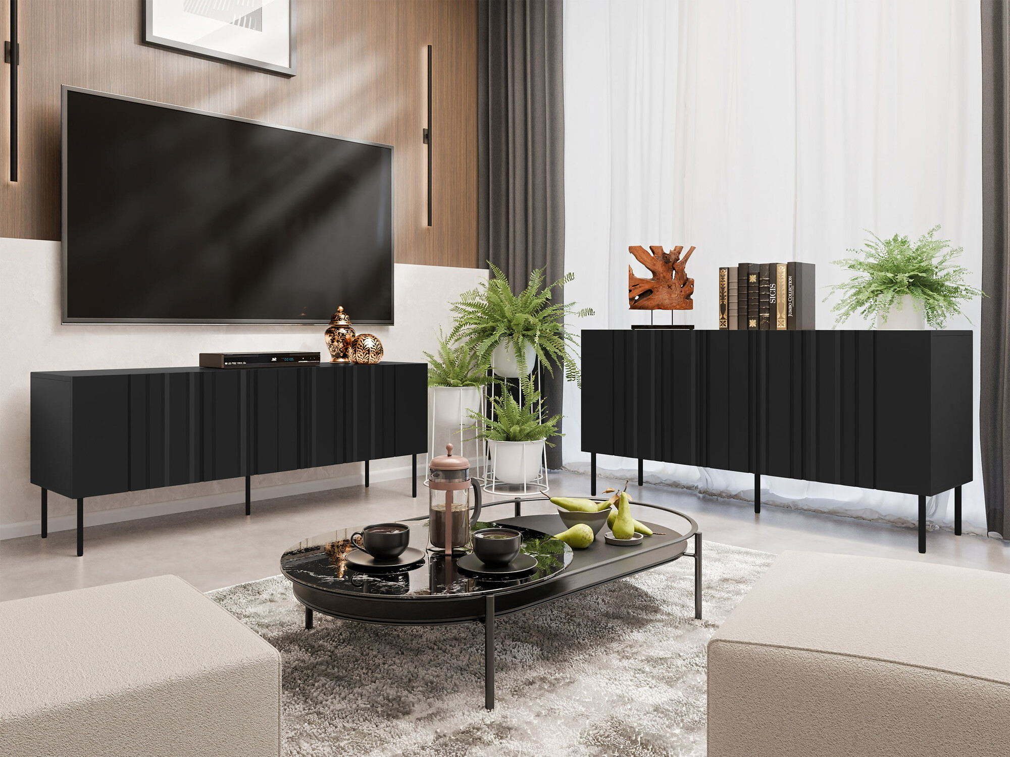 Living room set Evavese 105 (Black)