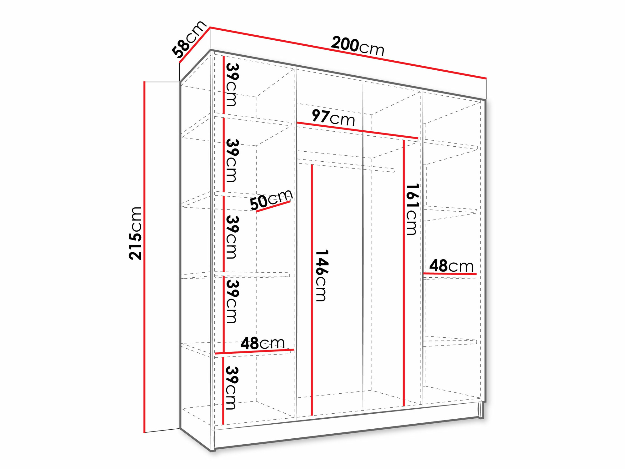 Wardrobe Closico Navor I (Cashmere + Golden)