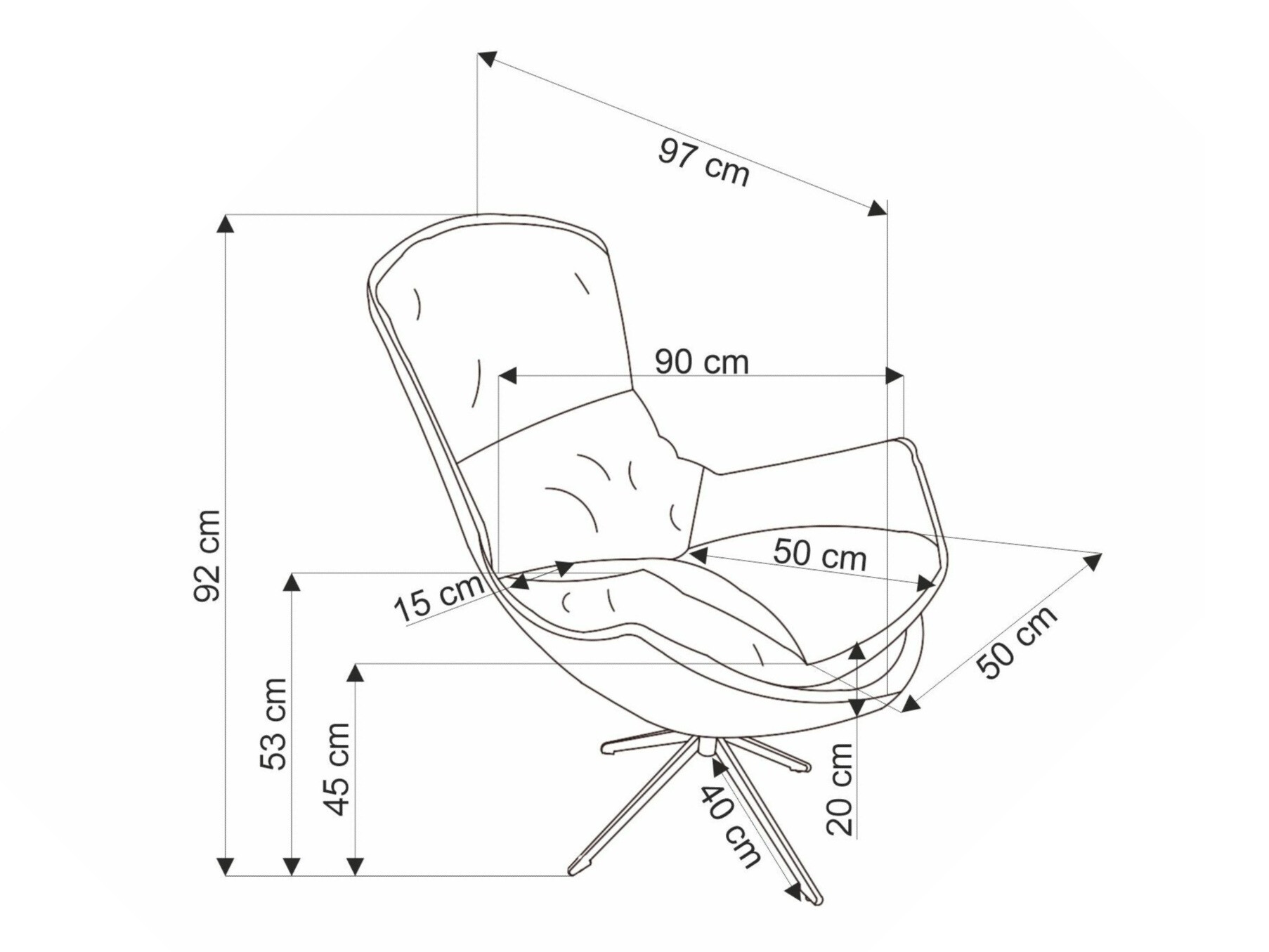 Armchair Houston 1846 (Orange)