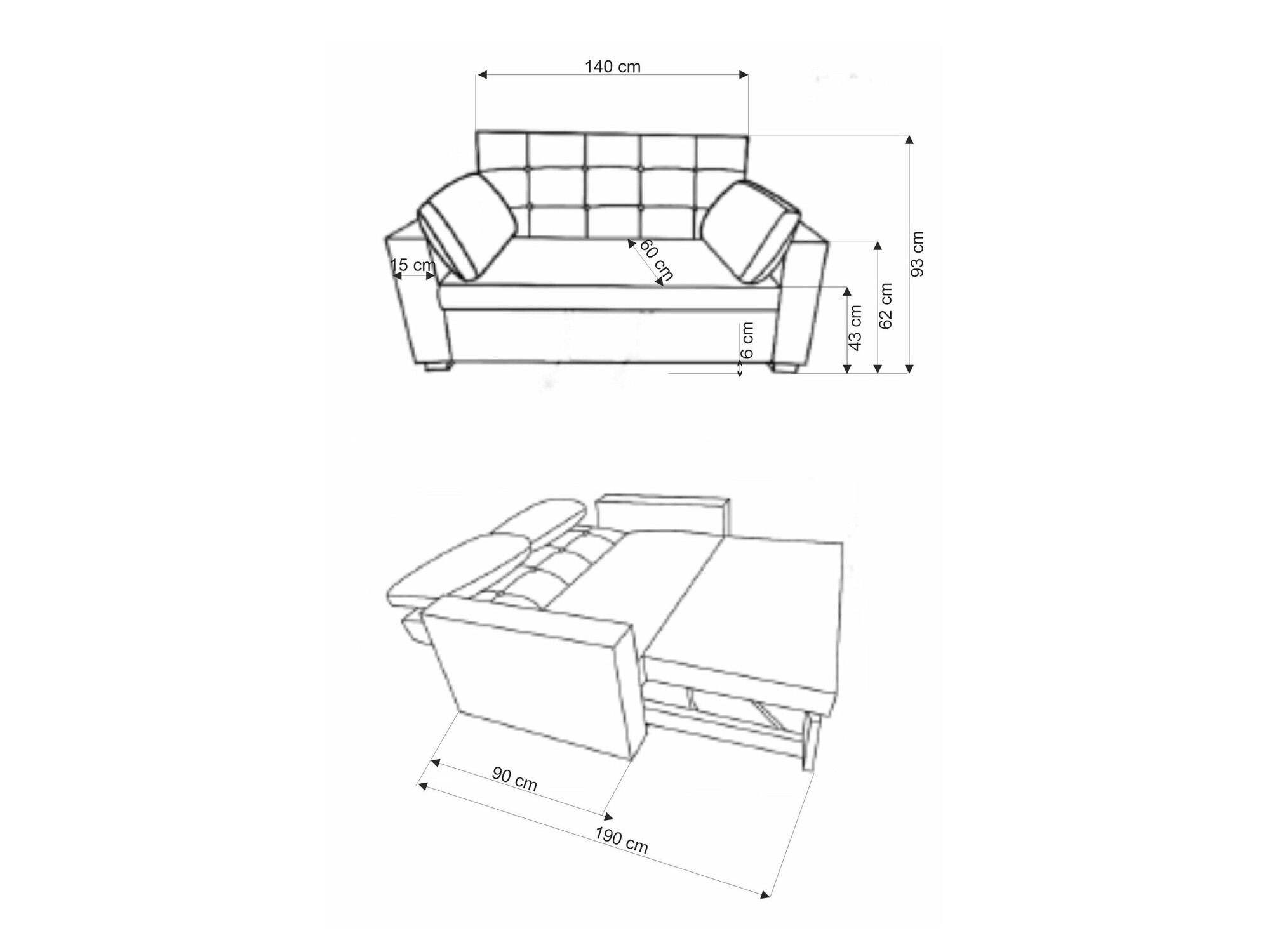 Sofa bed Houston 1847 (Beige)