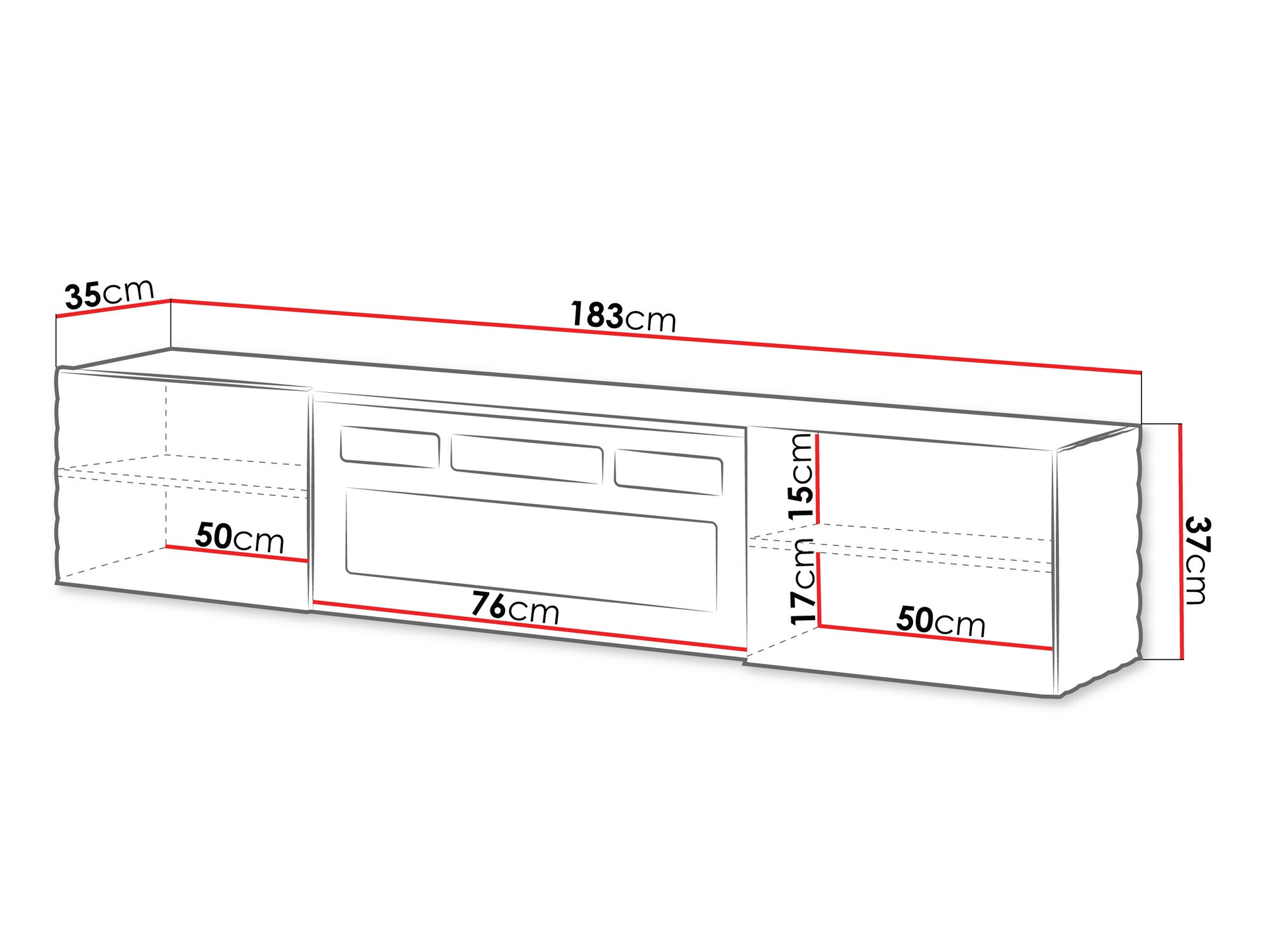 TV stand Charlotte 207 (Black)