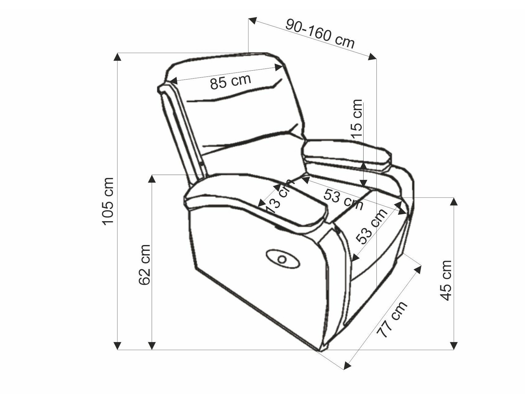 Armchair recliner Houston Terra (Grey)