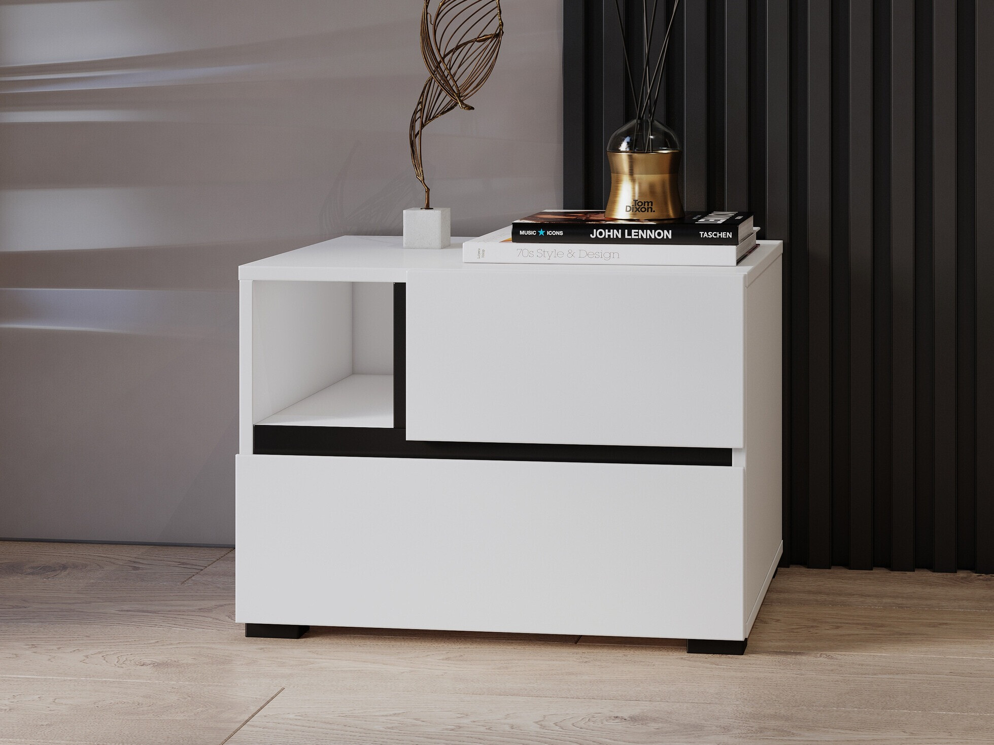 Bedside table Alfere 120 (White)