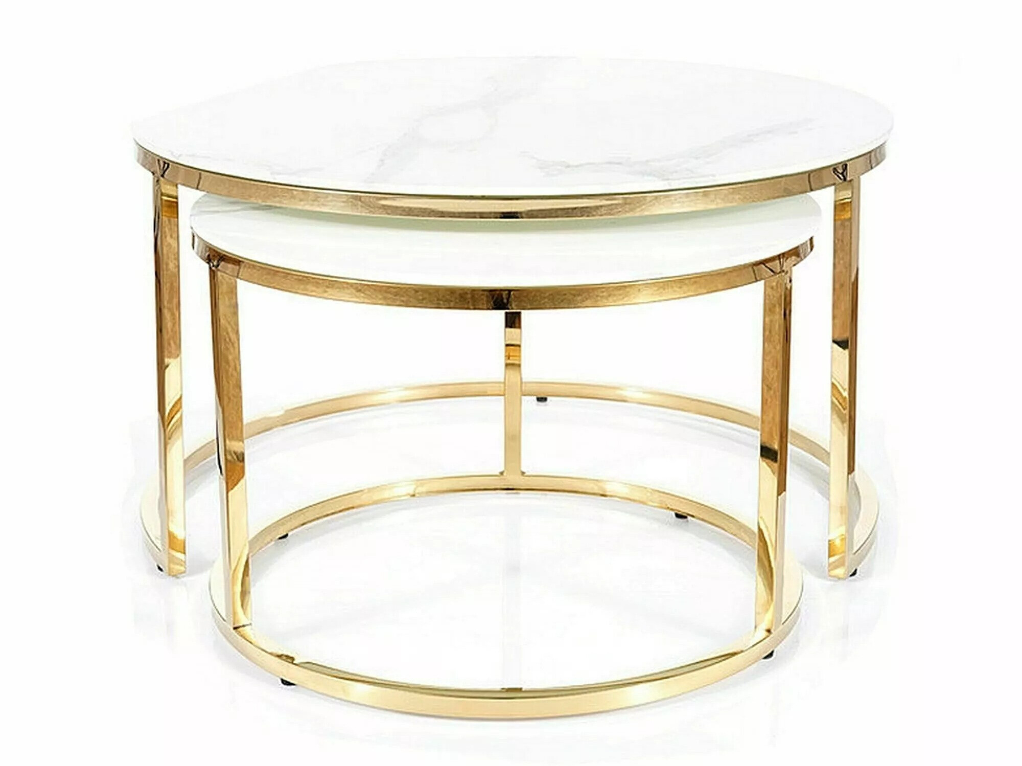 Nest of coffee tables Detroit 521 (White marble)