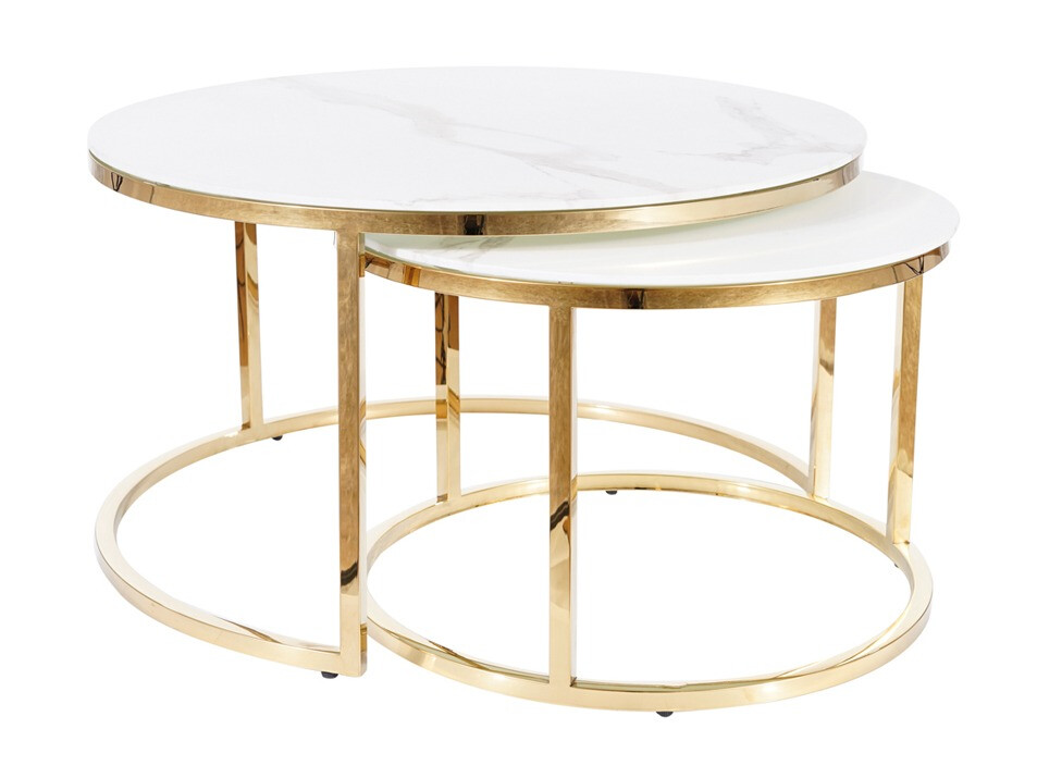 Nest of coffee tables Detroit 521 (White marble)