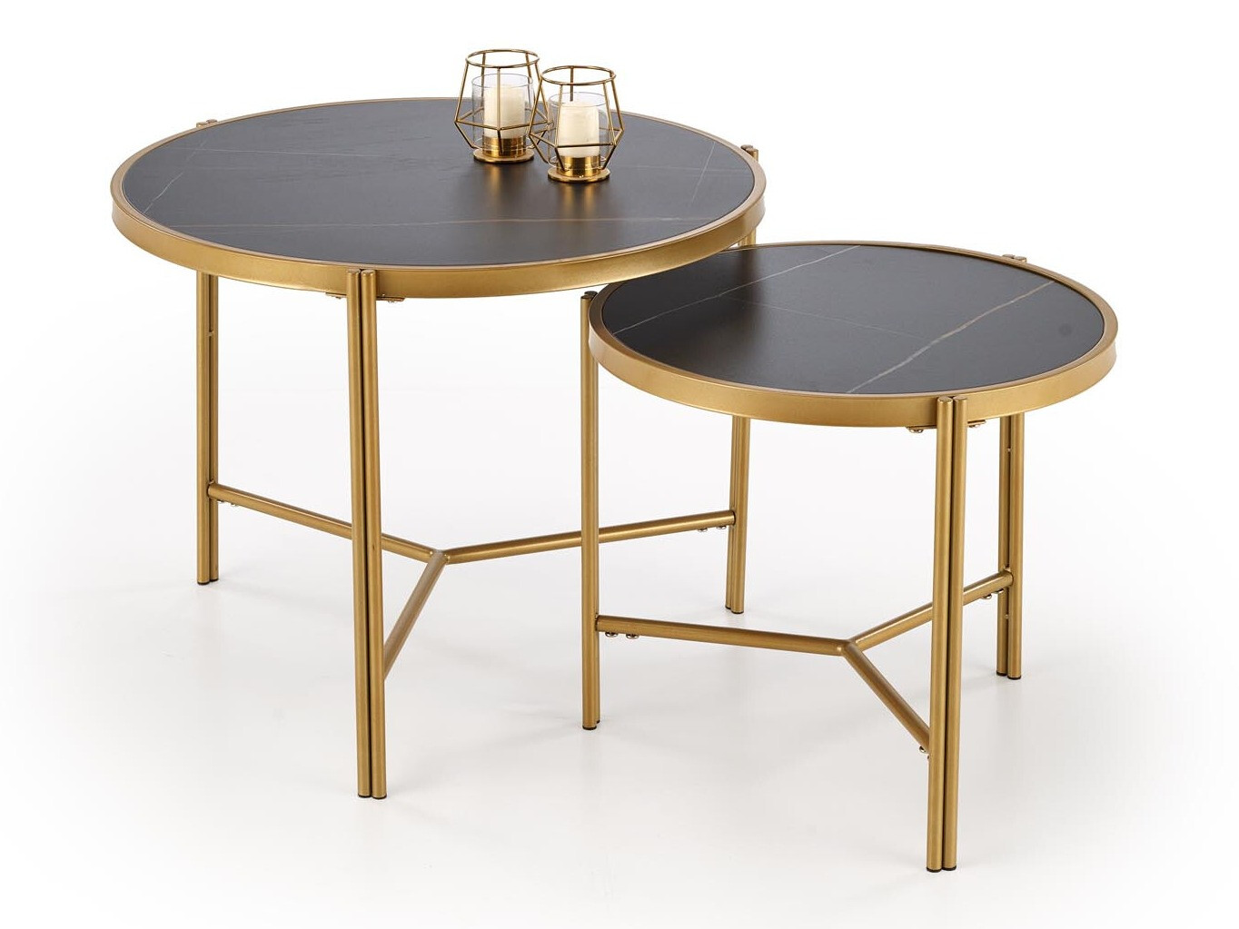 Nest of coffee tables Houston 1867 (Black marble)