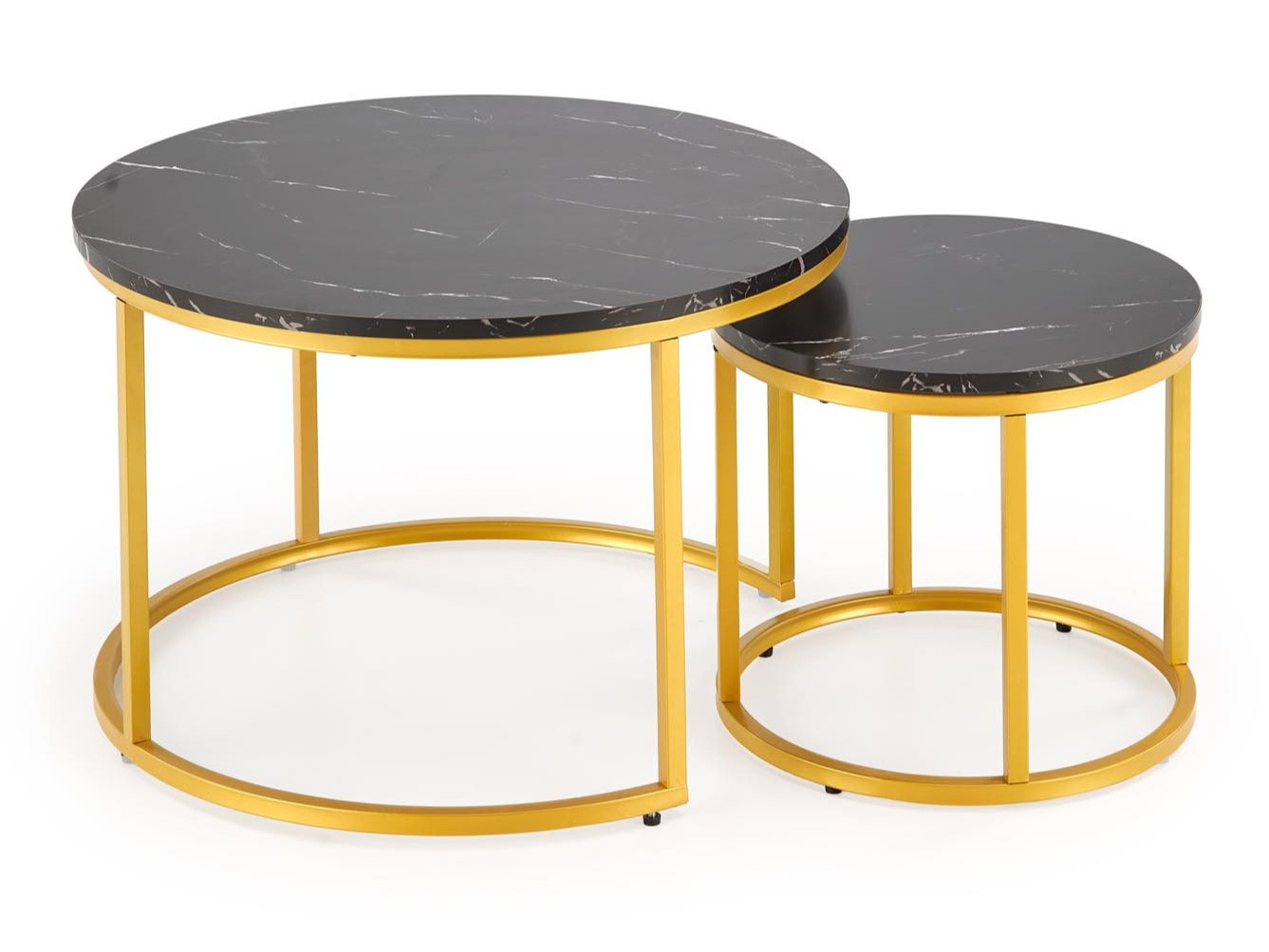 Nest of coffee tables Houston 2213 (Black marble + Golden)
