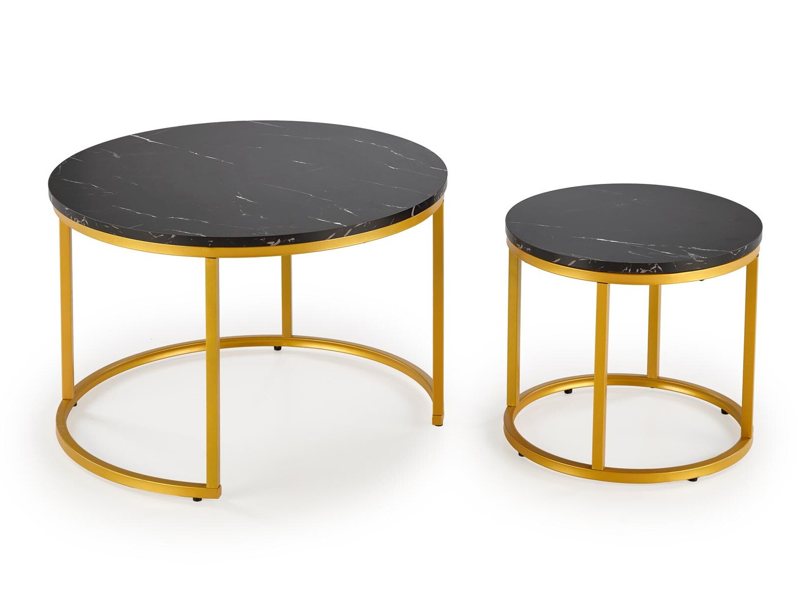 Nest of coffee tables Houston 2213 (Black marble + Golden)