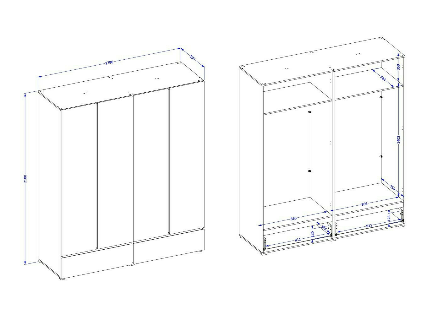 Wardrobe Alfere 119 (White)