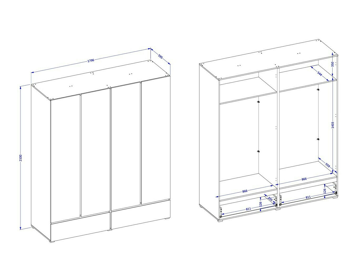Wardrobe Alfere 119 (Wotan Oak)