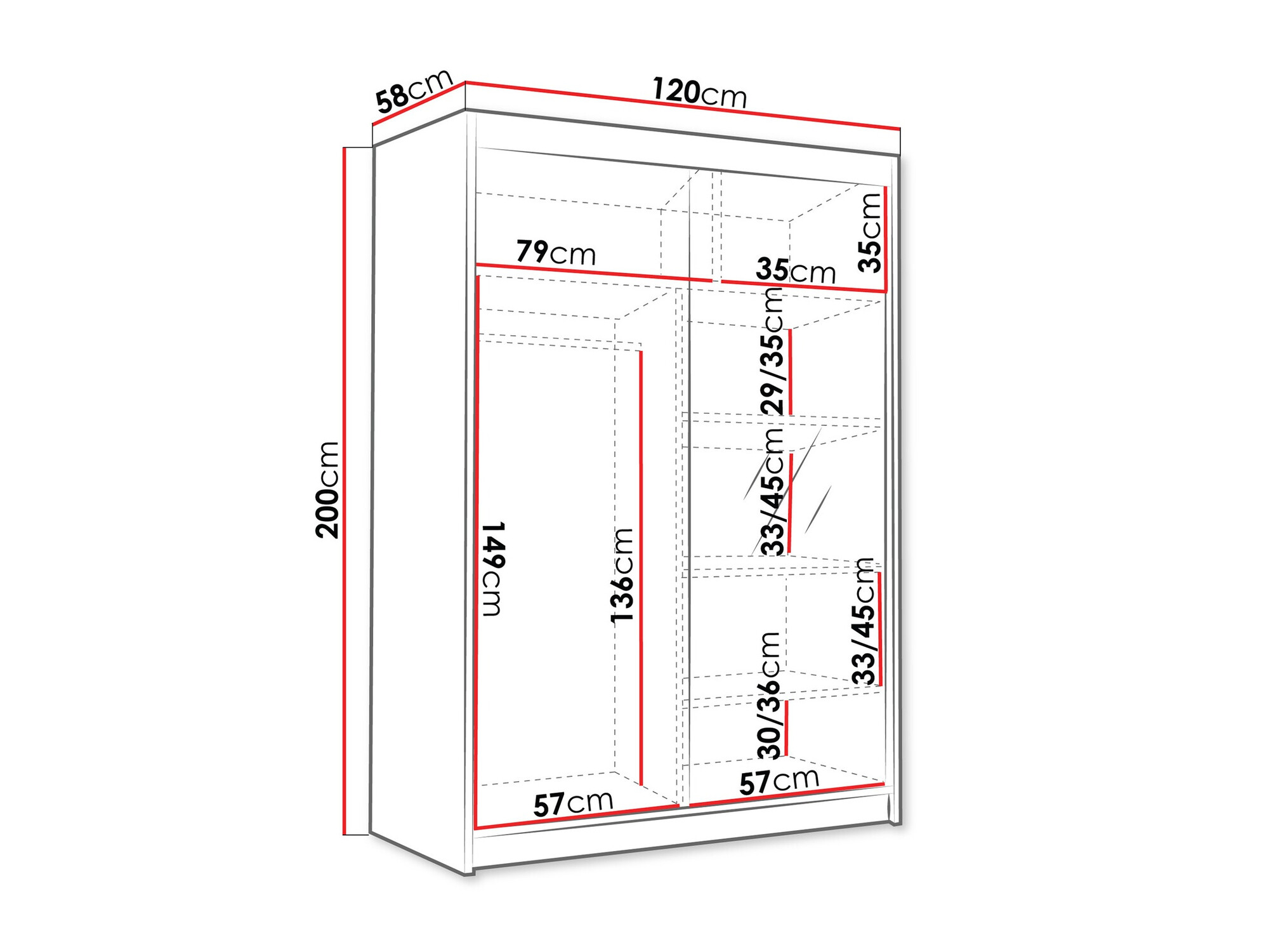 Wardrobe Closico Fornix III (White)