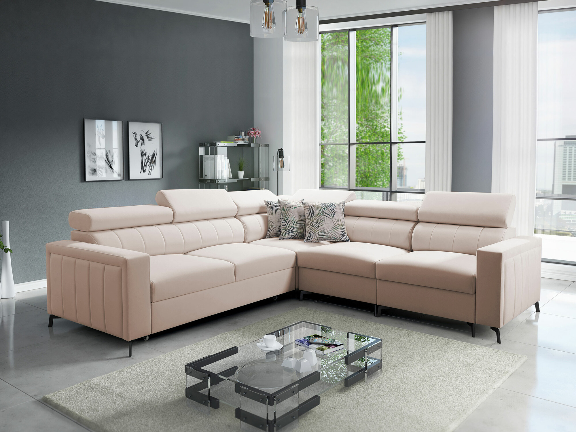 Corner sofa Sarasota 152 (Mono 231 + Botanical 36)