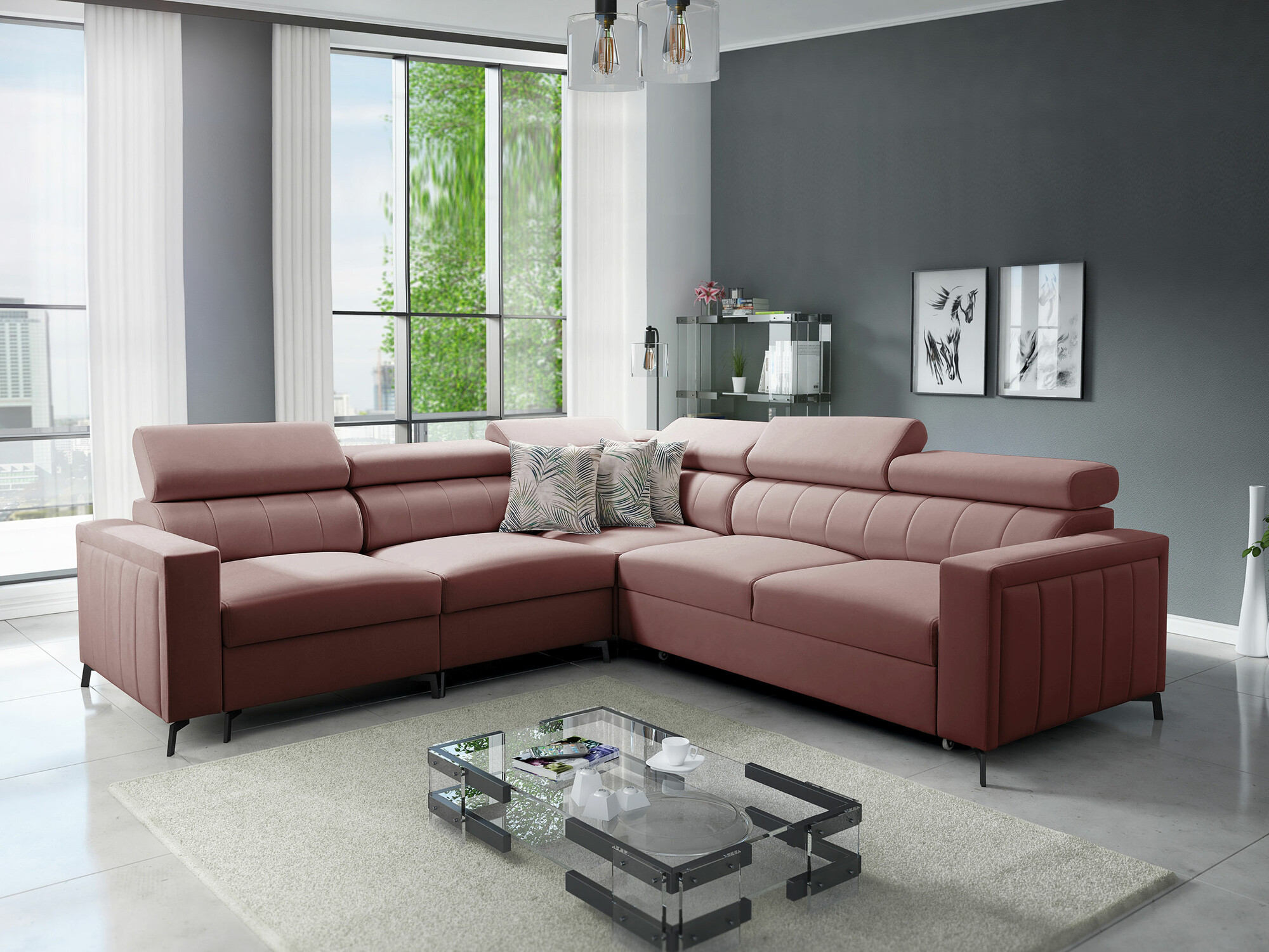 Corner sofa Sarasota 152 (Mono 235 + Botanical 36)