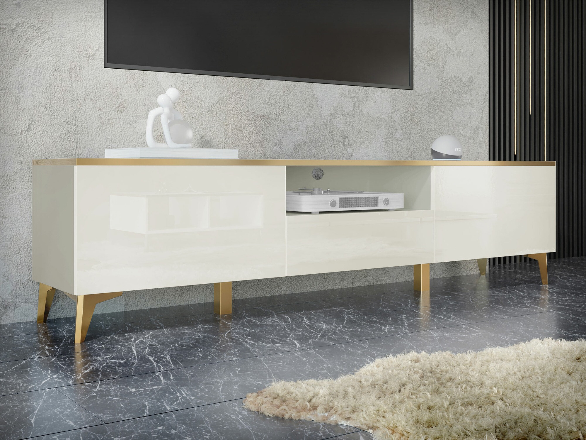 TV stand Comfivo 490 (Beige + Glossy beige)