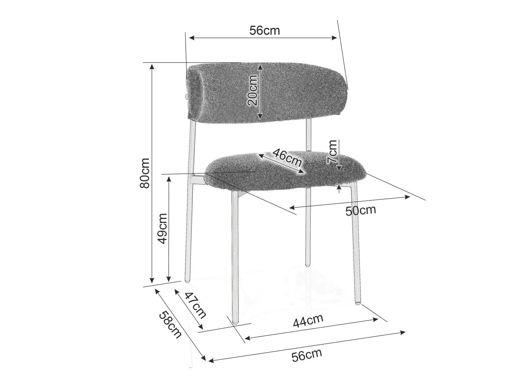 Chair Detroit 802 (Grey + Black)