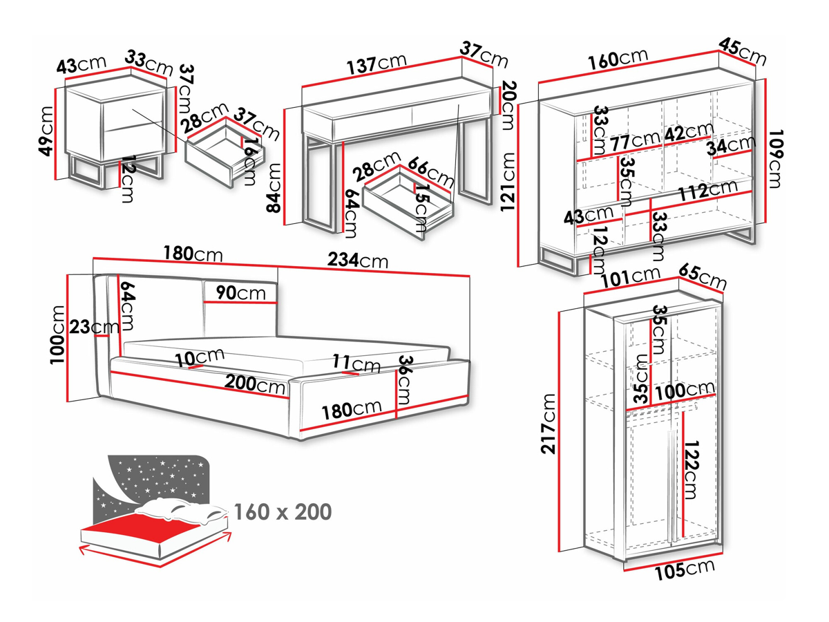 Bedroom set Calcalo 110 (Beige)