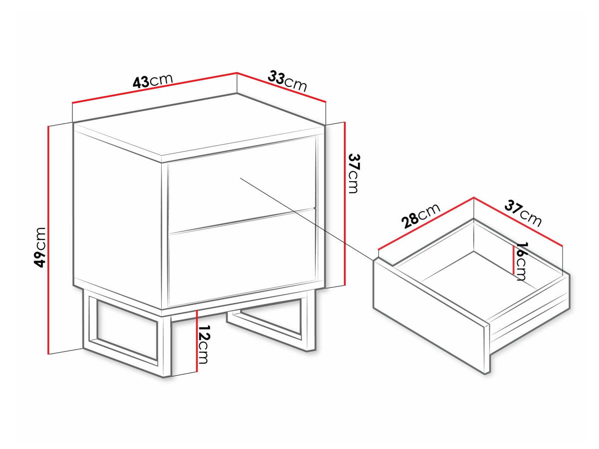 Bedside table Calcalo 104 (Beige)