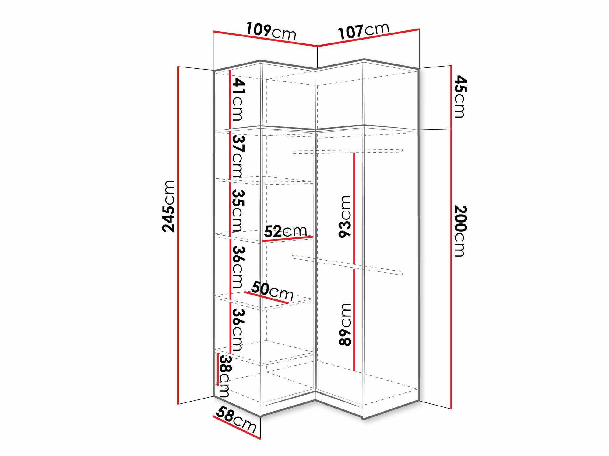 Corner wardrobe Dortivu 161