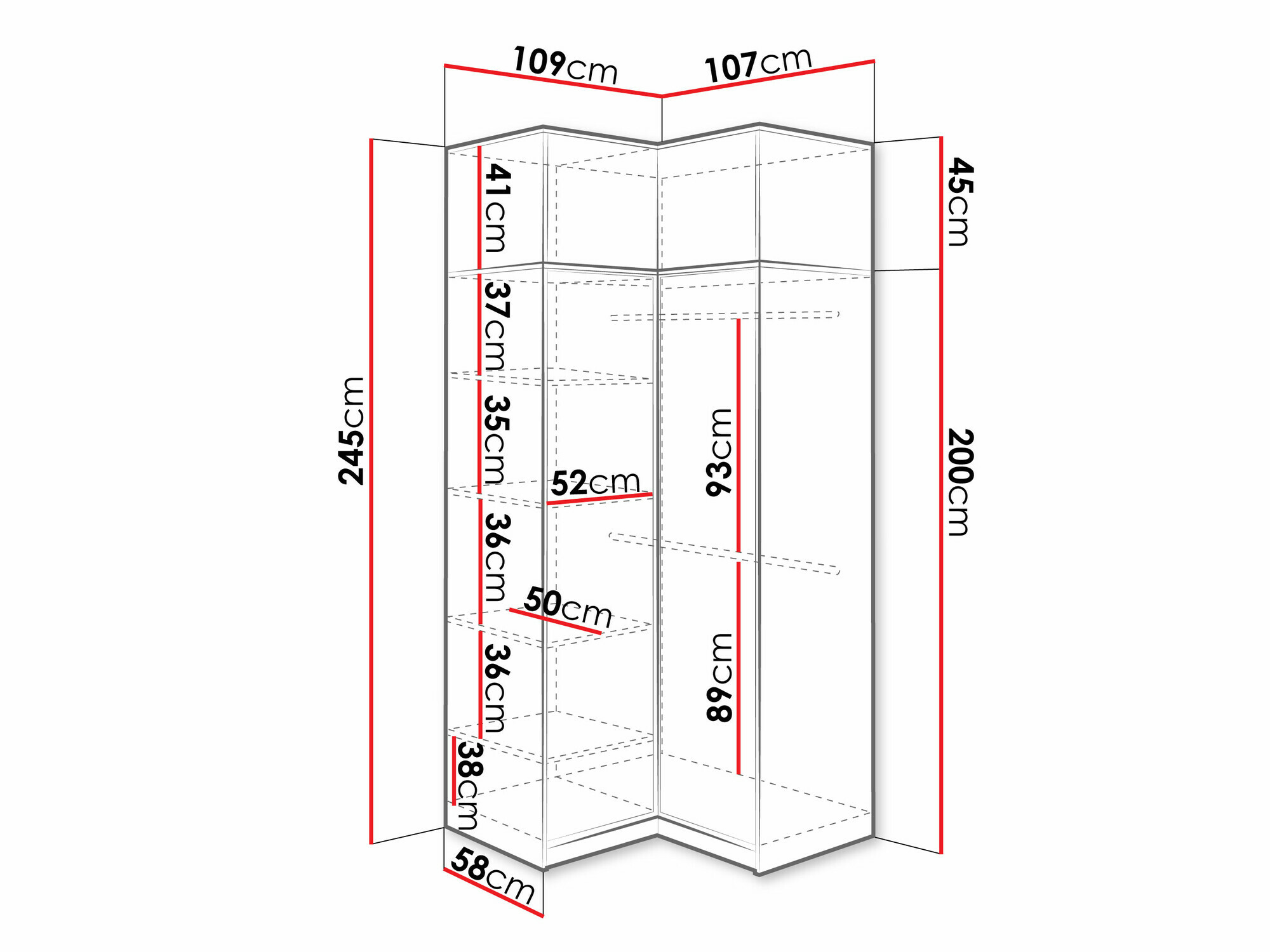 Corner wardrobe Lombala 112