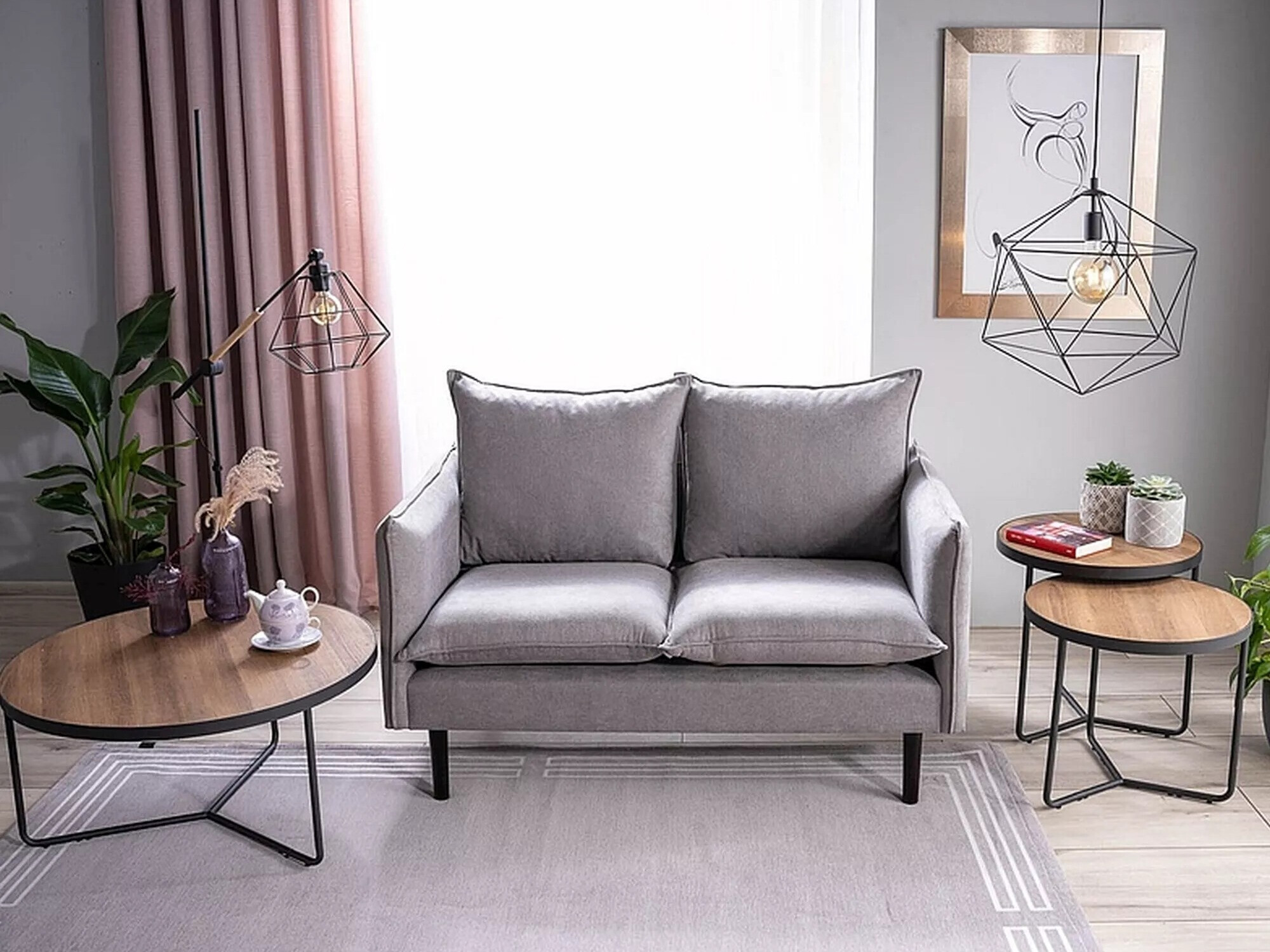 Nest of coffee tables Detroit 570 (Walnut + Black)