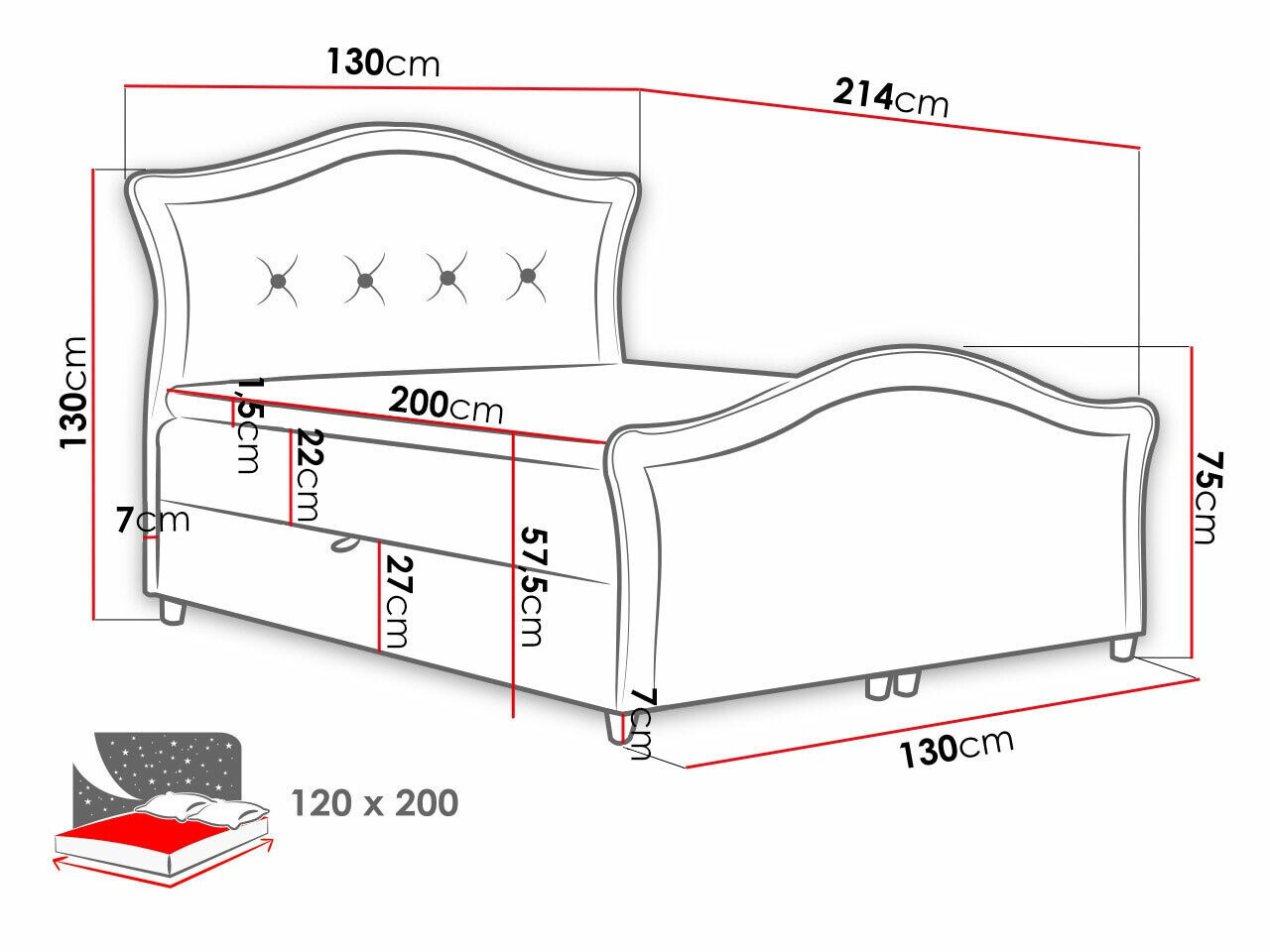 Continental bed Oleum I (Magic Velvet 2260)