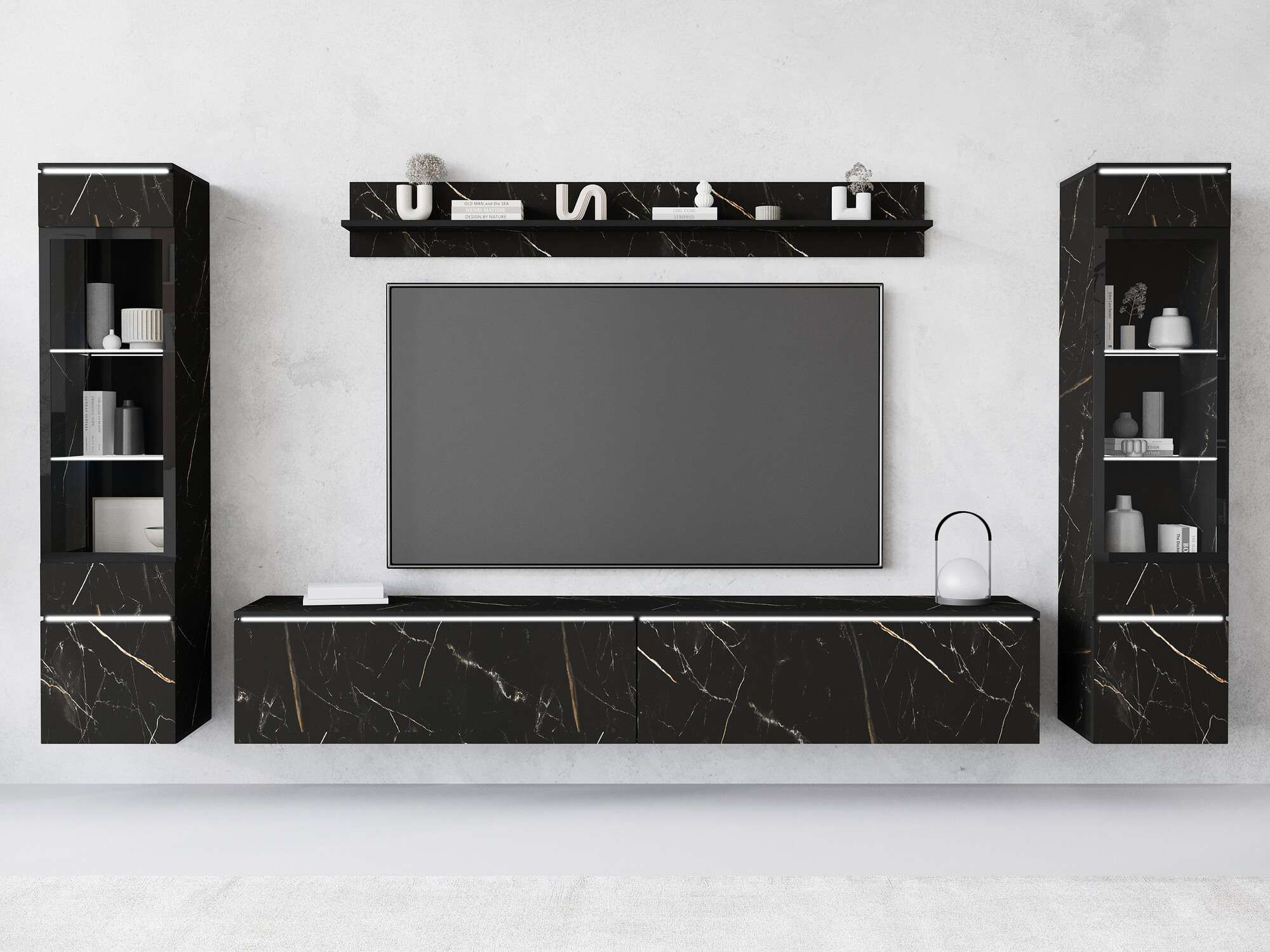Living room set Mirfivo 101 (Black marble)