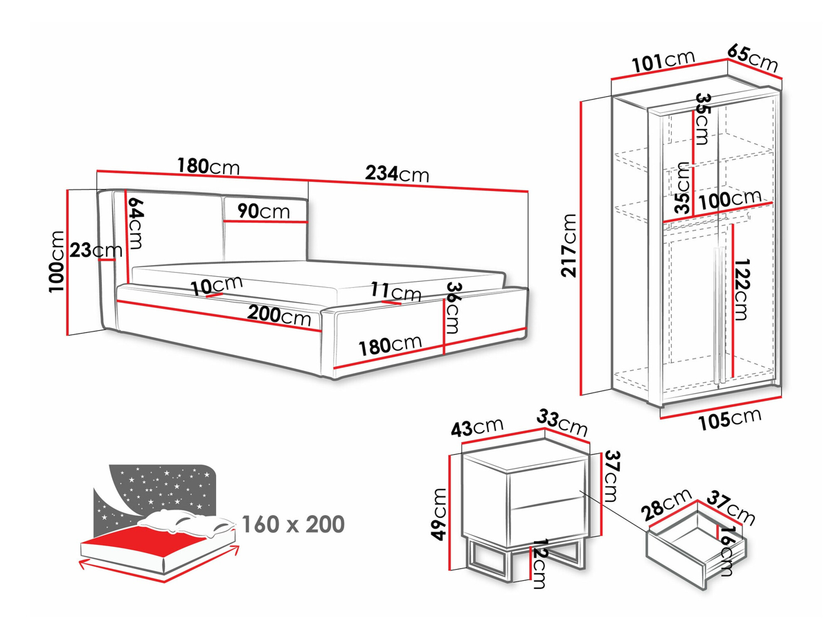 Bedroom set Calcalo 111 (Beige)