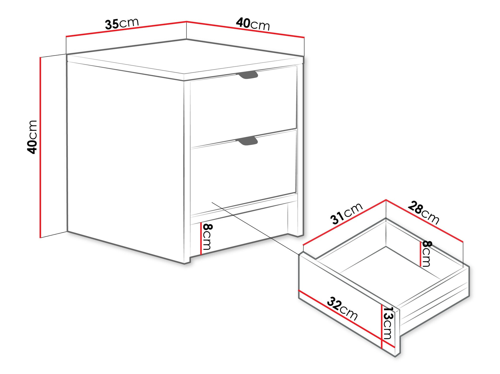 Bedside table Comfivo Papilio (Beige)