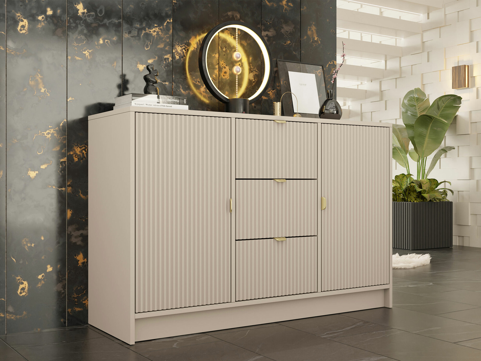 Chest of drawers Comfivo Larmire 101 (Beige)
