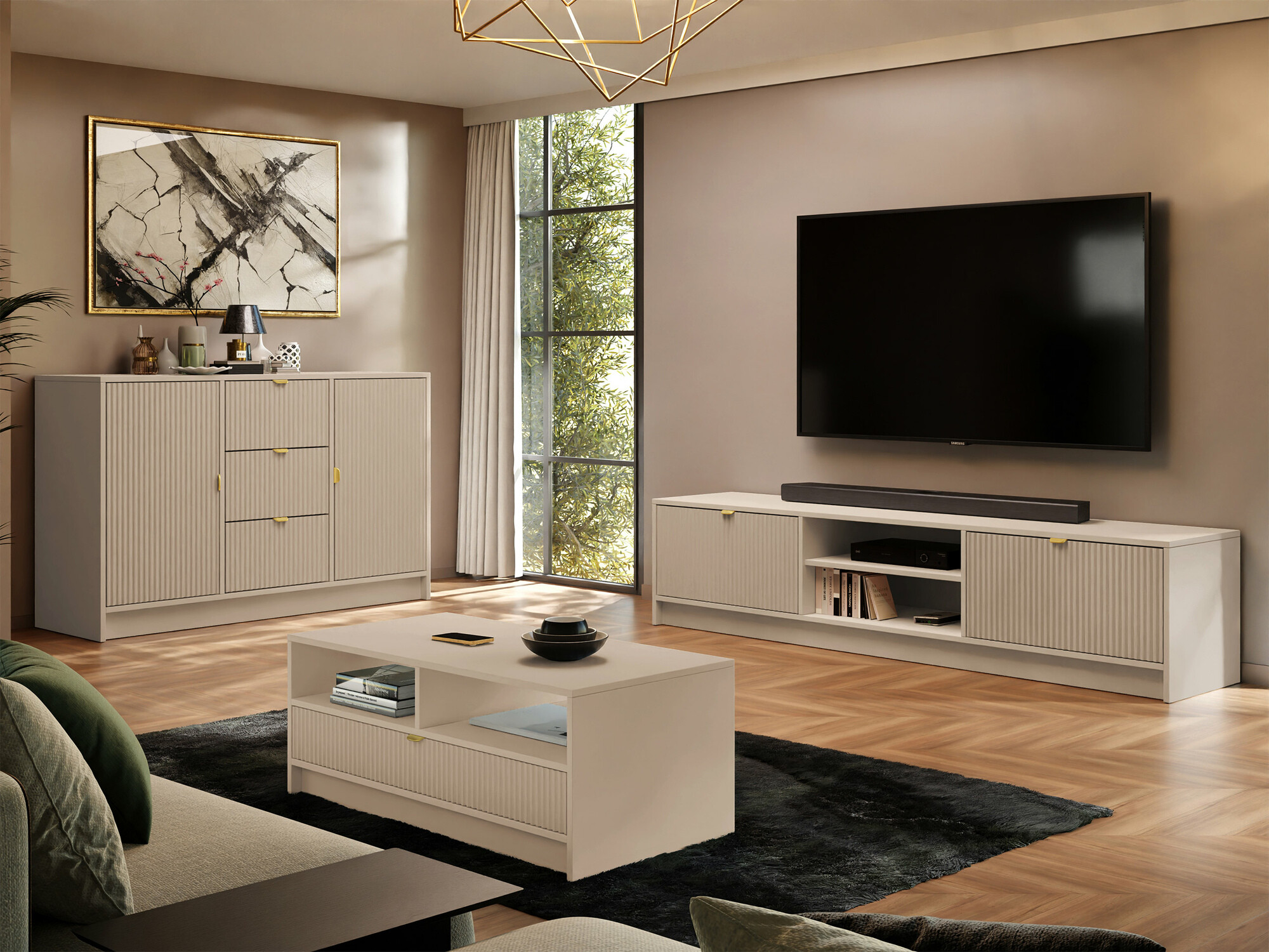 Chest of drawers Comfivo Papilio (Beige)