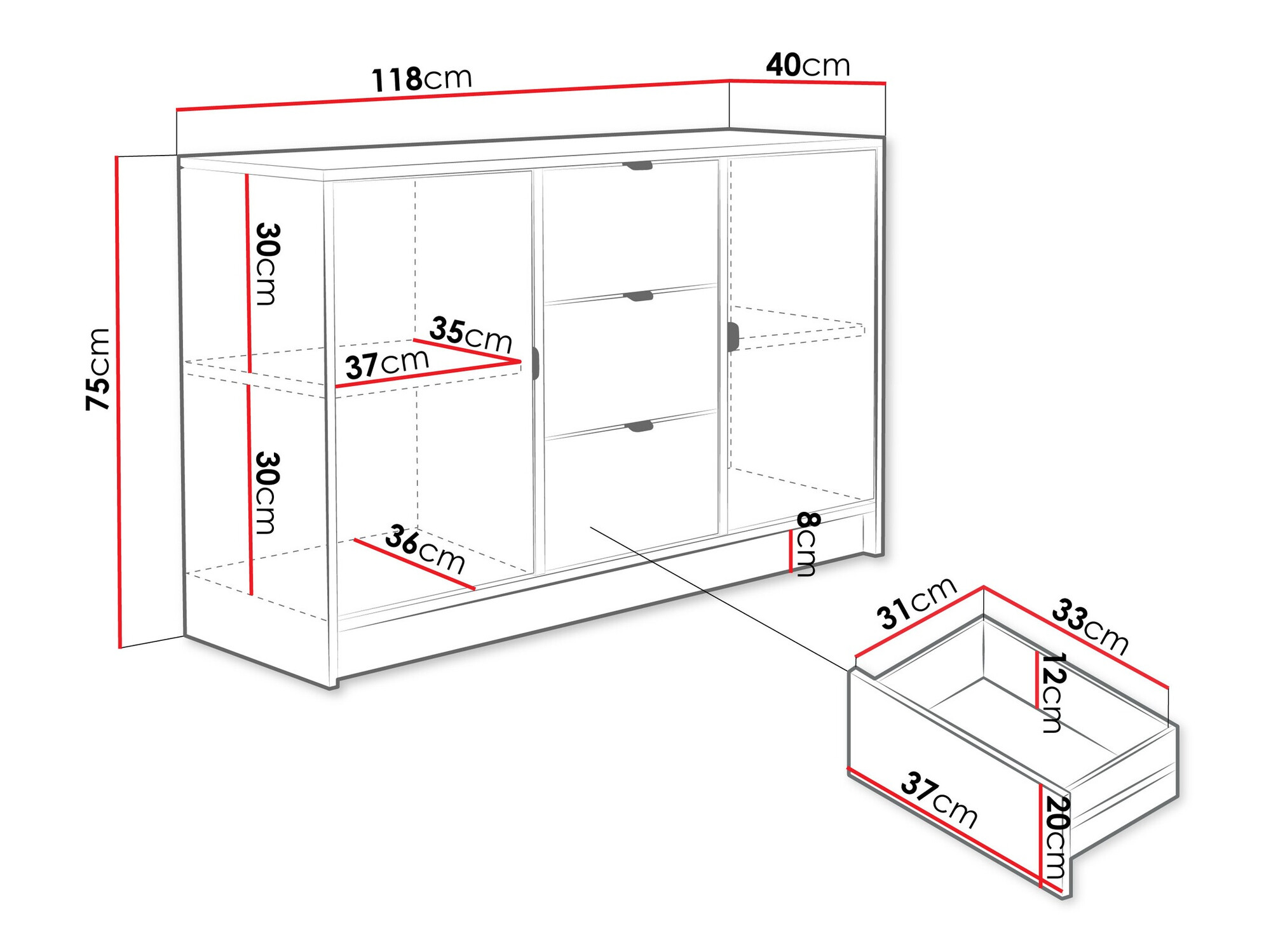 Chest of drawers Comfivo Papilio (Beige)