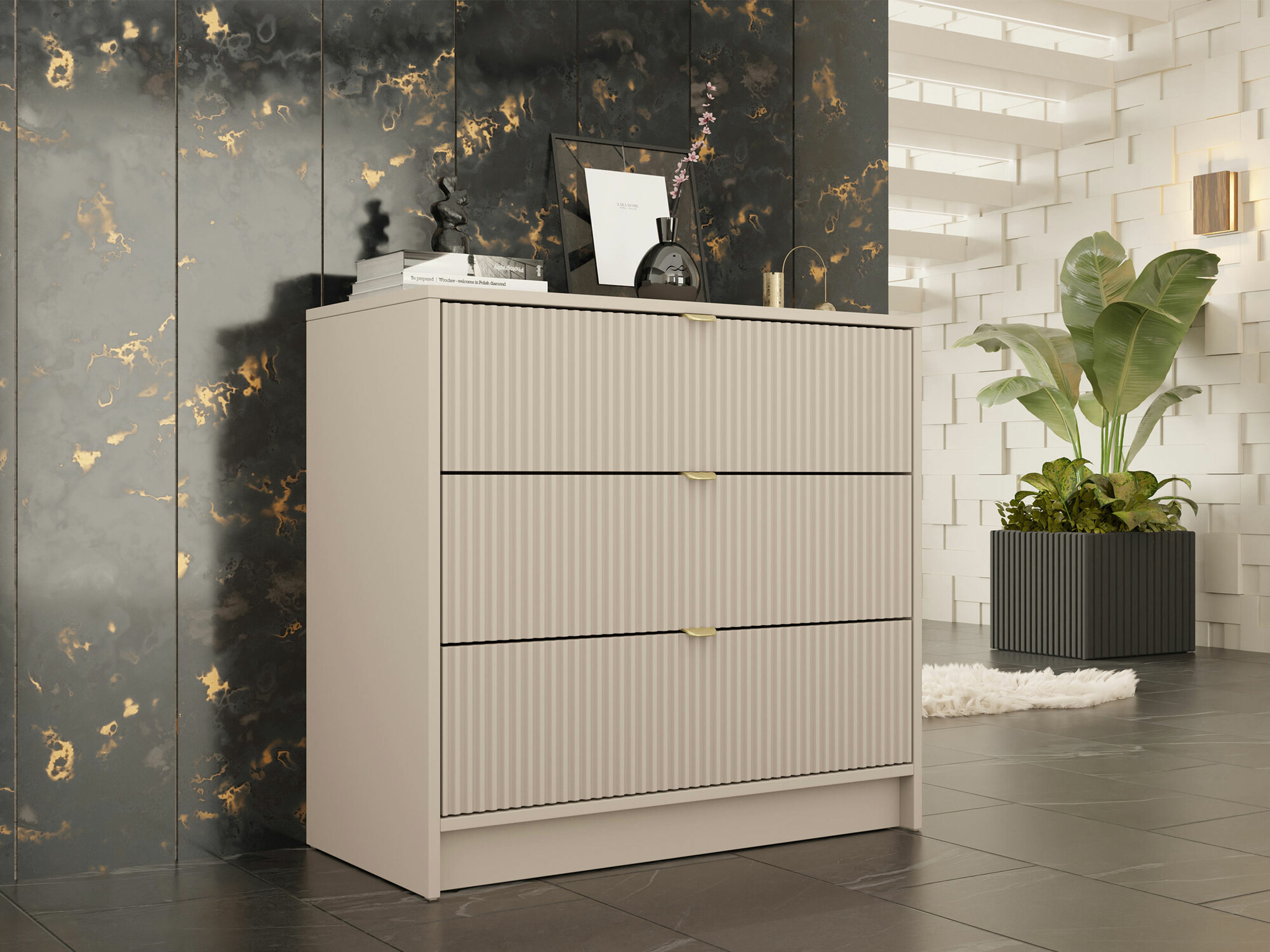Chest of drawers Comfivo Papilio I (Beige)