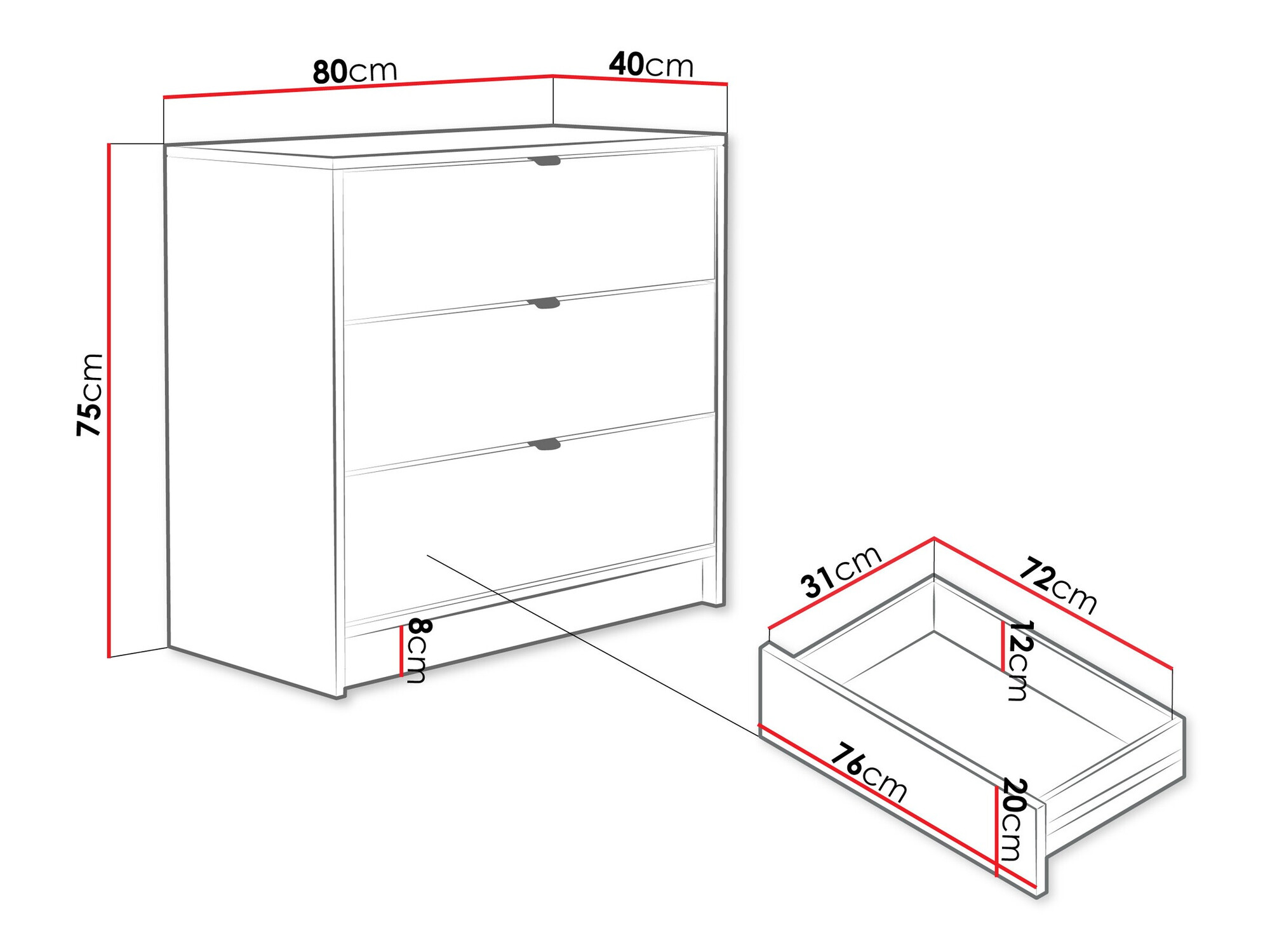 Chest of drawers Comfivo Papilio I (Beige)