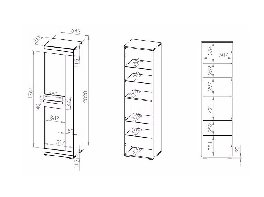 Bookcase Alcala 125