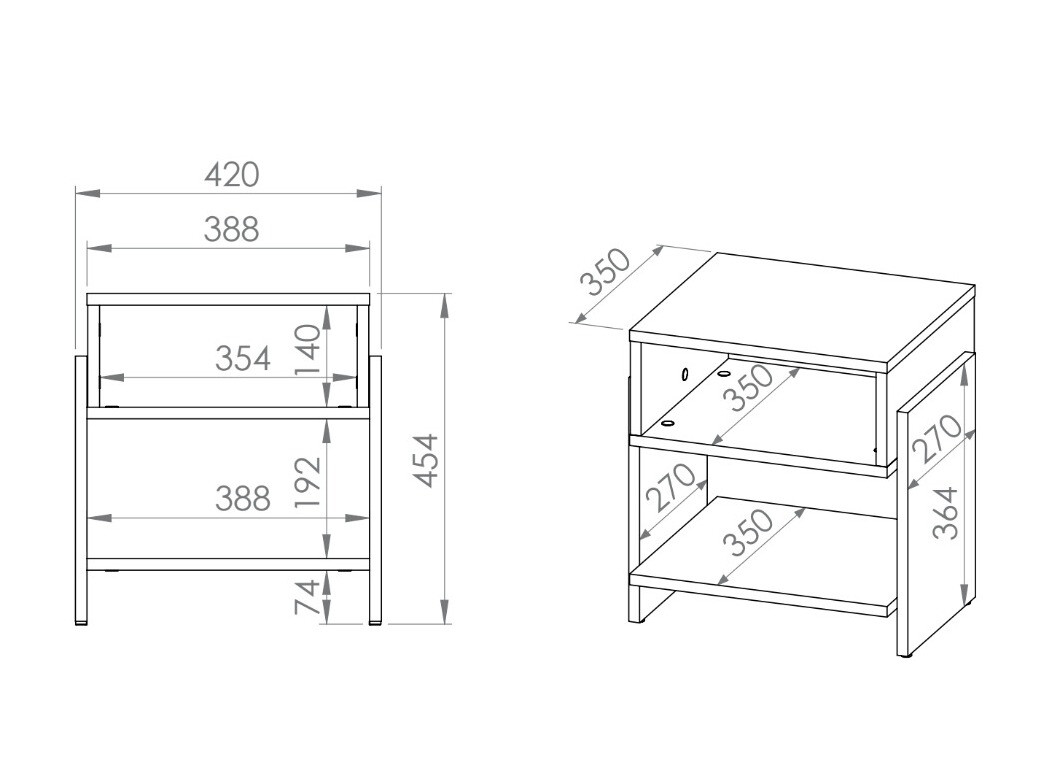 Bedside table Madison 164