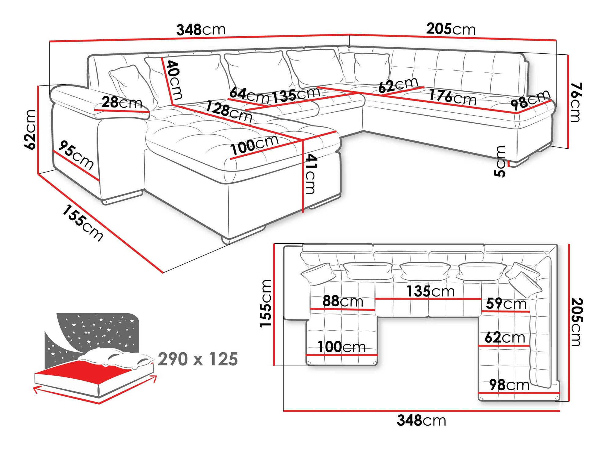 Corner sofa Comfivo Gemma V (Magic Velvet 2225-151 + Venus Velvet 2941)