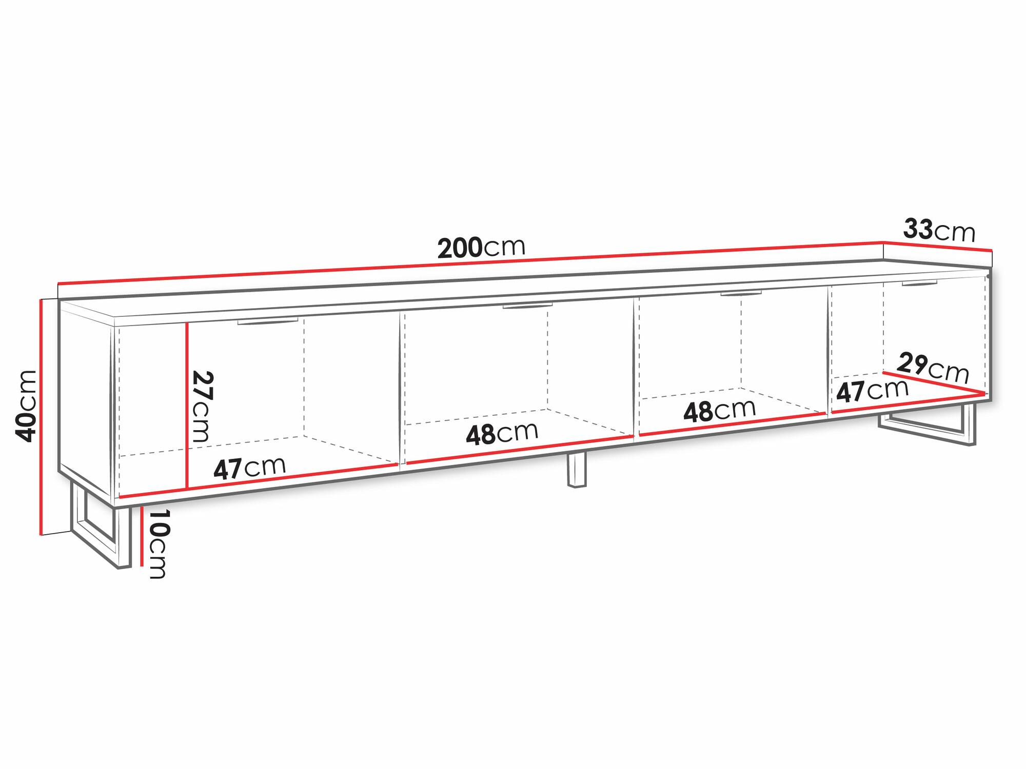 TV stand Scientia II (Black + Graphite)