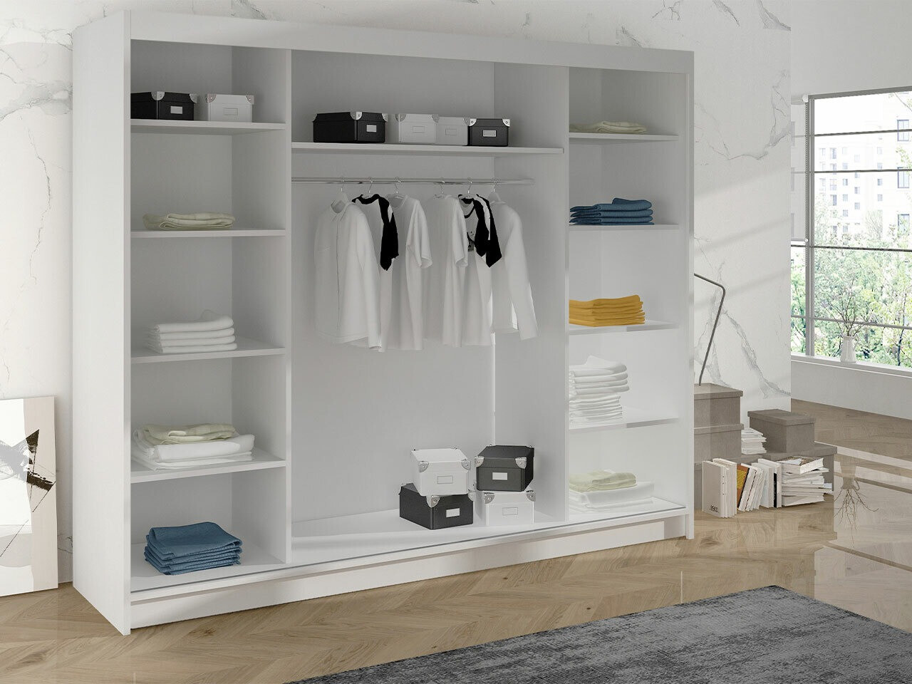 Wardrobe Closico Durion I (Artisan oak + White)
