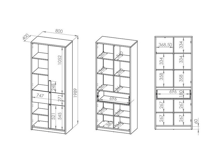 Bookcase Tivruve 103