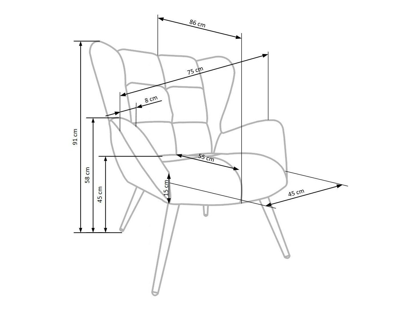 Armchair Houston 1079 (Cinnamon)