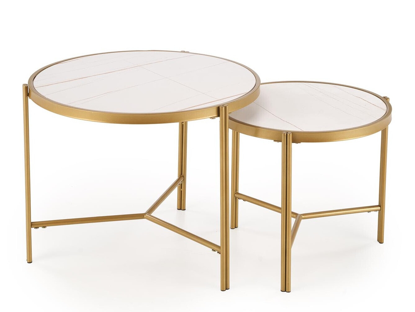 Nest of coffee tables Houston 1867 (White marble)