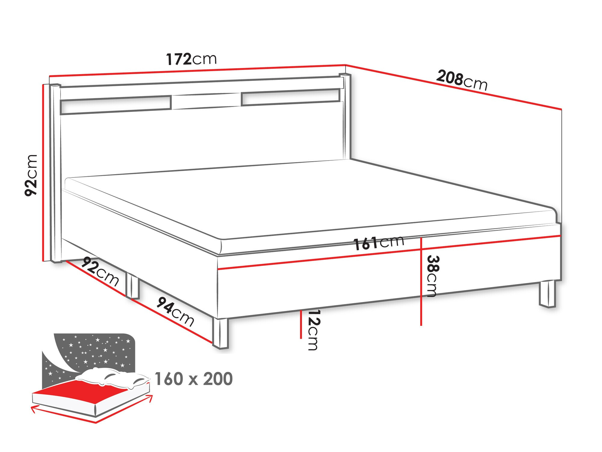 Bed Venmelu 106 (Wotan Oak + Beige)