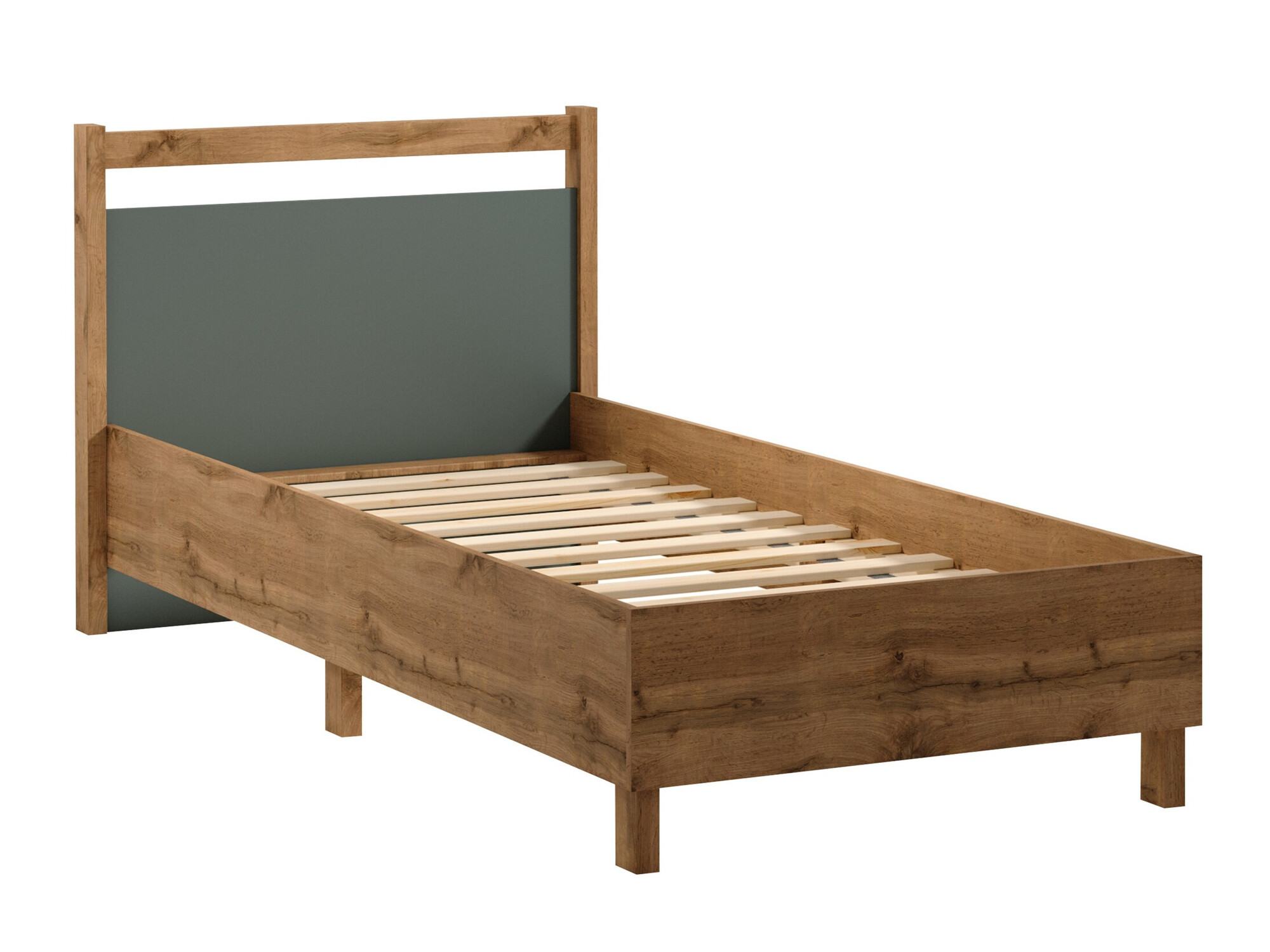 Bed Venmelu 107 (Wotan Oak + Green)