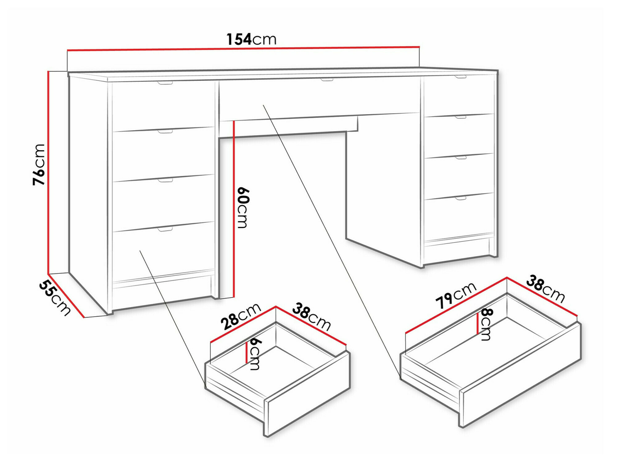 Desk Comfivo Larmire 110 (Black)