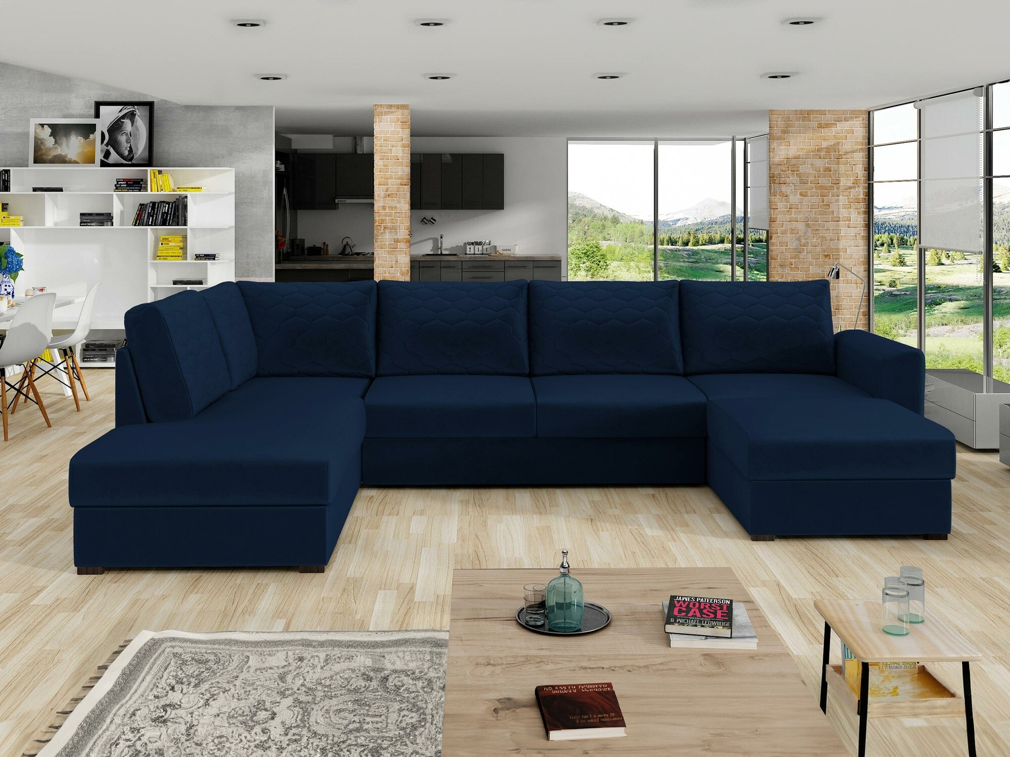 Corner sofa Comfivo Flumen (Magic Velvet 2216 + Magic Velvet 2216-P137)