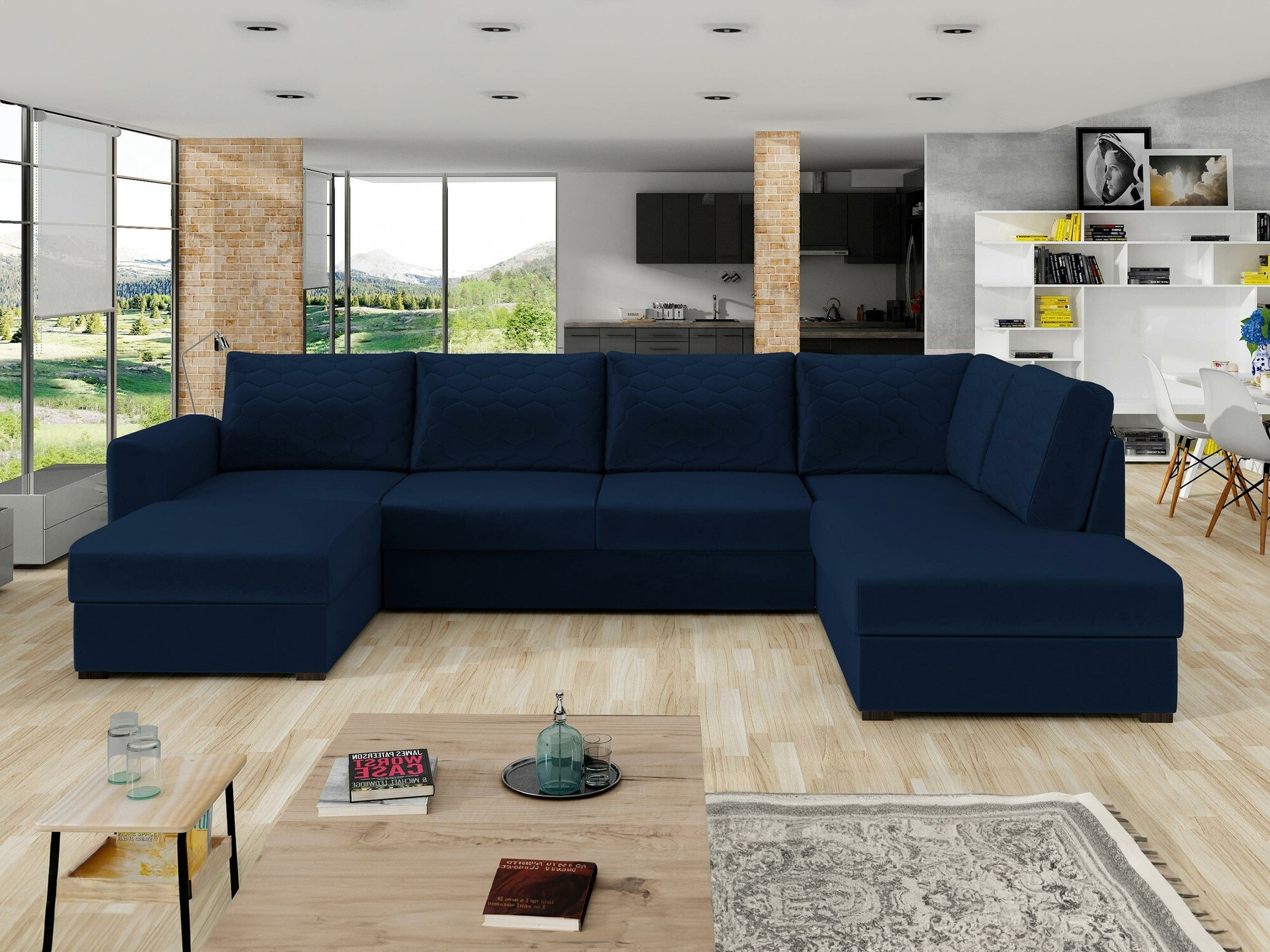 Corner sofa Comfivo Flumen (Magic Velvet 2216 + Magic Velvet 2216-P137)