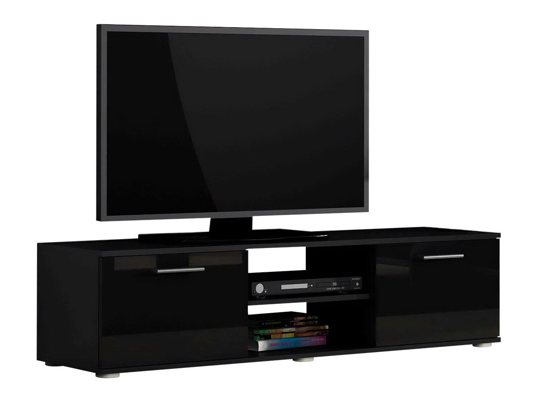 TV stand Tornola 100 (Black + Glossy black)